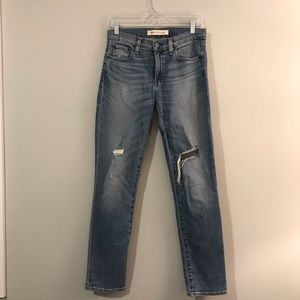 GAP Real Straight Distressed Light Wash Jeans